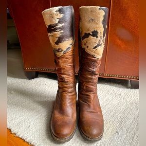 Leather cowhide boots